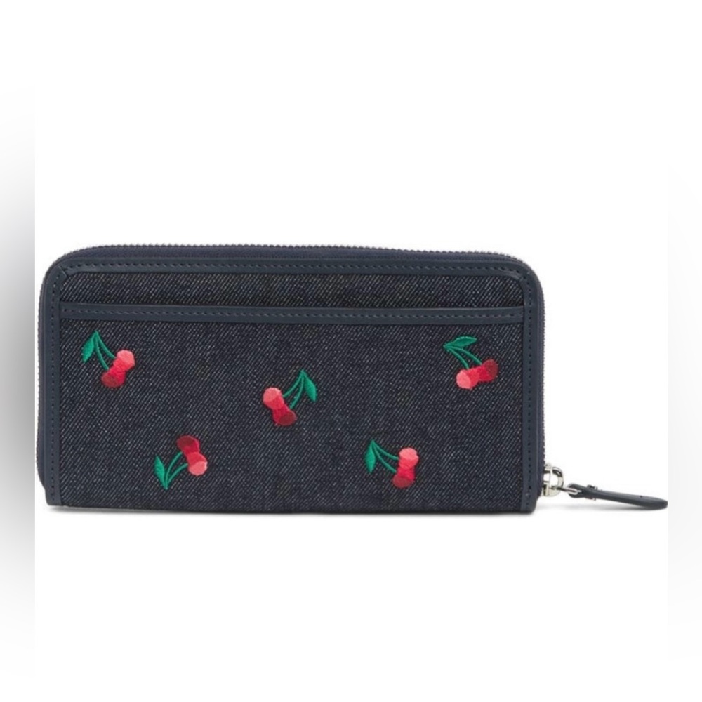 Kate Spade Denim NWT Cherry🍒wallet with Embroidery - Picture 8 of 10